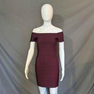 NEW Forever 21 Maroon Cap Sleeve Bodycon Tight Fitting Dress - Size Small